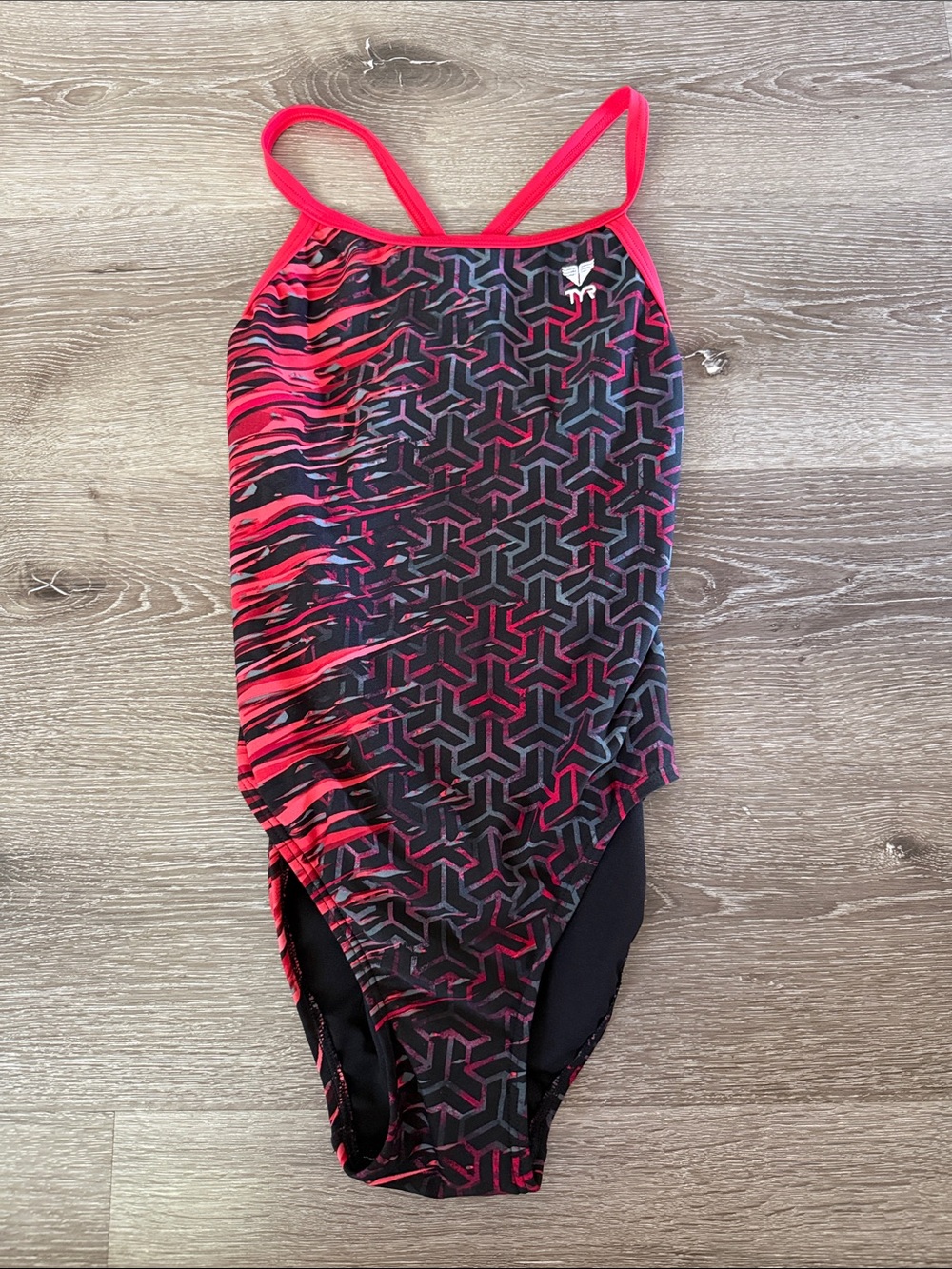 TYR Women's Red and Black Swimsuit, size 34